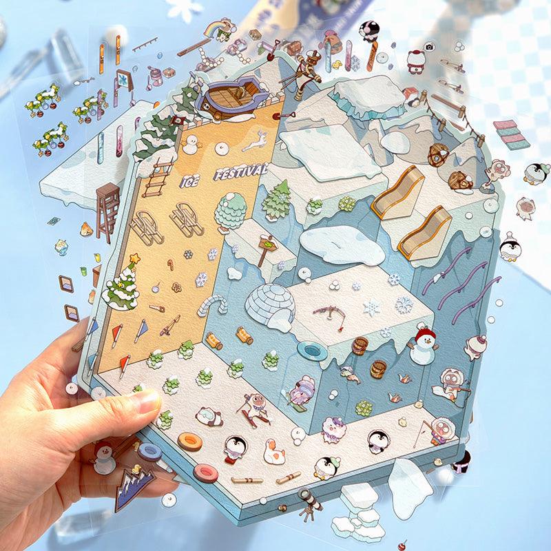 Jég és hó birodalma - matricajelenet Simno 1 darabos kirakó puzzle (SN-6941776320517) - puzzlegarden