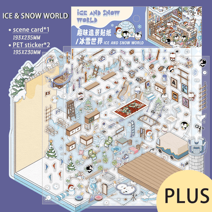 Jég és hó birodalma - matricajelenet Simno 1 darabos kirakó puzzle (SN-6941776320517) - puzzlegarden