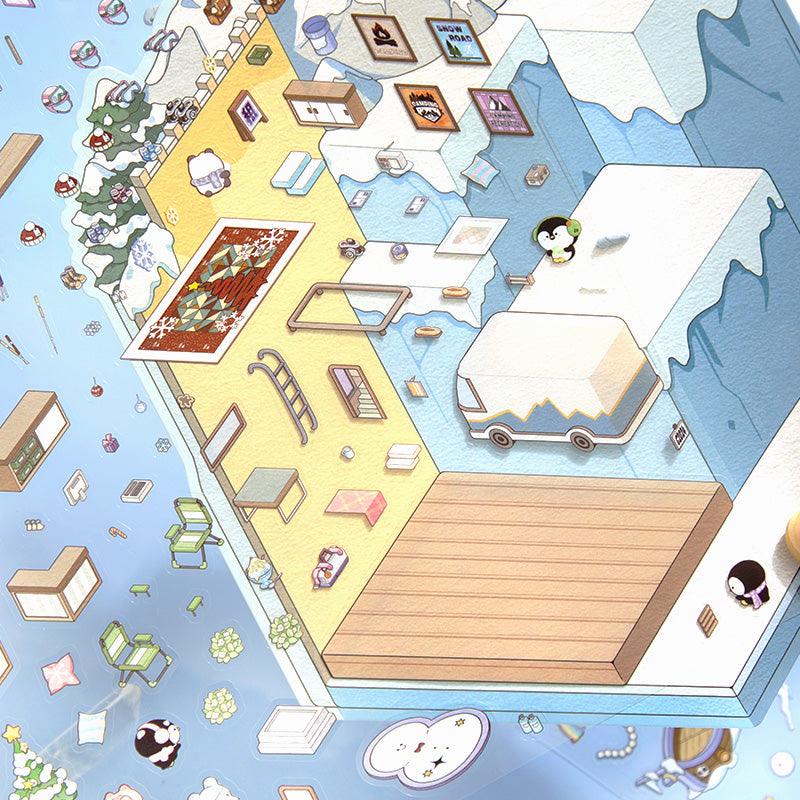 Jég és hó birodalma - matricajelenet Simno 1 darabos kirakó puzzle (SN-6941776320517) - puzzlegarden