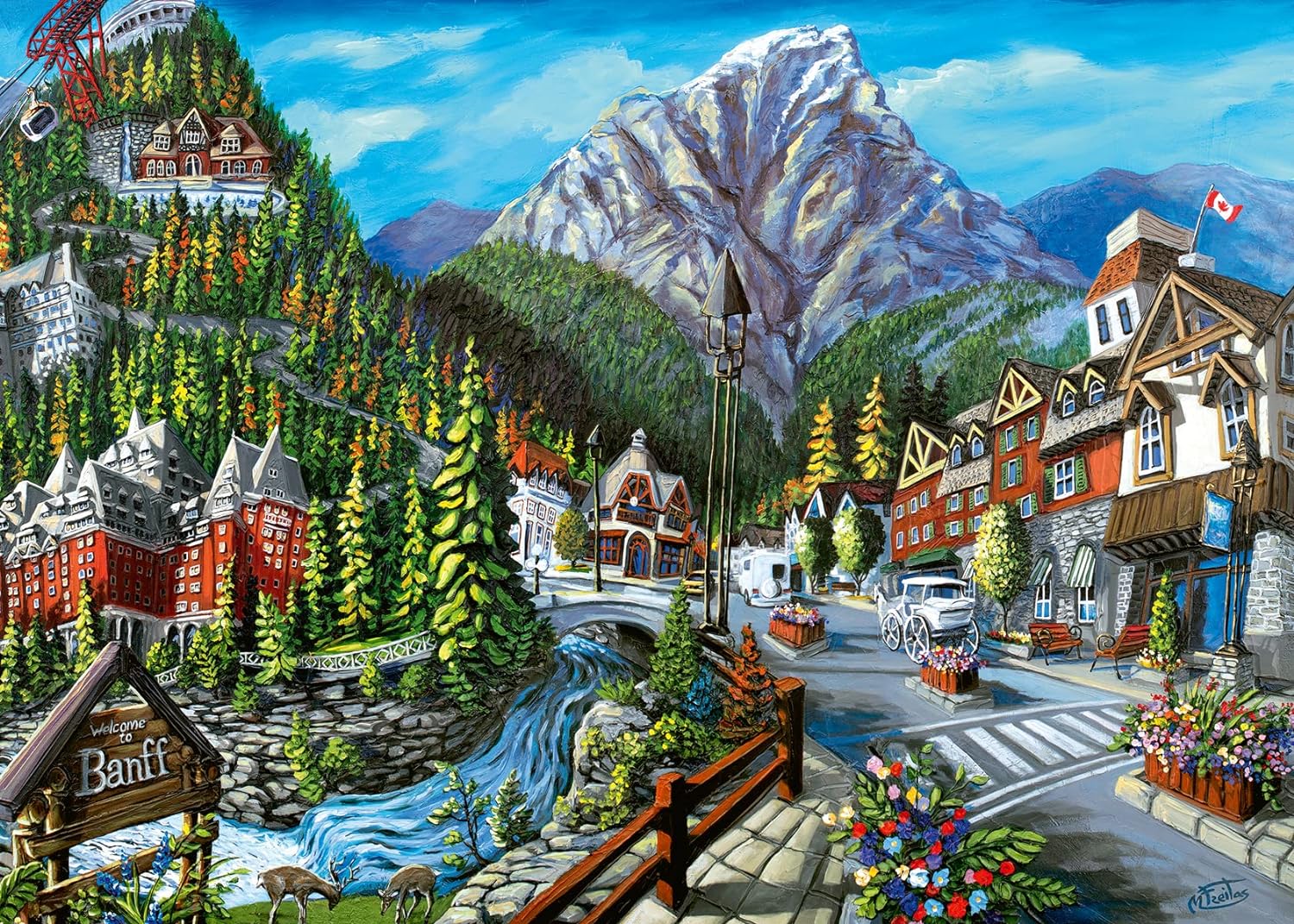 Kanadai Kollekció - Banff Városa Ravensburger 1000 darabos kirakó puzzle (RA-16481 4005556164813) - puzzlegarden