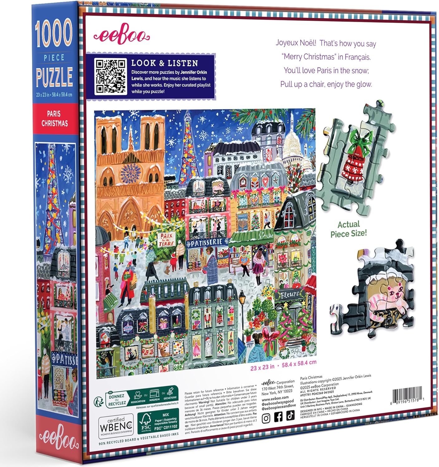 Karácsony Párizsban Eeboo 1000 darabos kirakó puzzle (EB-PZT781) - puzzlegarden