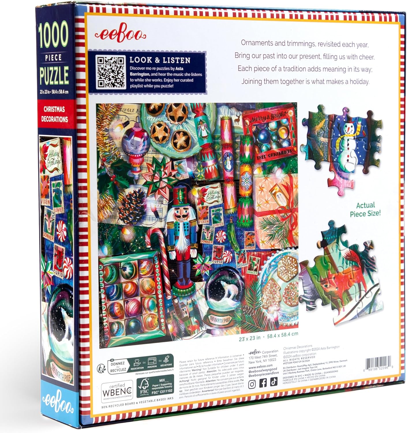 Karácsonyi Dekorációk Eeboo 1000 darabos kirakó puzzle (EB - PZTCDR 689196520969) - puzzlegarden