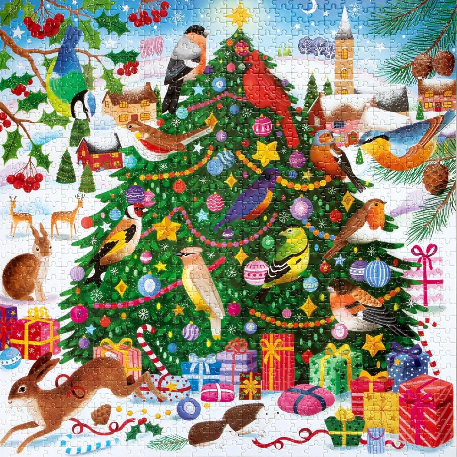 Karácsonyi énekesmadarak Eeboo 1000 darabos kirakó puzzle (EB-PZT204) - puzzlegarden