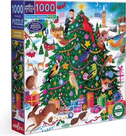 Karácsonyi énekesmadarak Eeboo 1000 darabos kirakó puzzle (EB-PZT204) - puzzlegarden