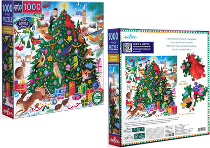 Karácsonyi énekesmadarak Eeboo 1000 darabos kirakó puzzle (EB-PZT204) - puzzlegarden