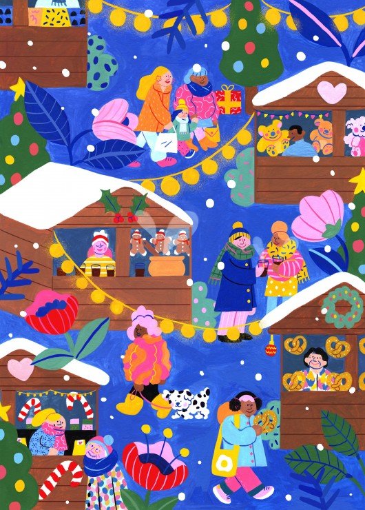 Karácsonyi piac Pieces & Peace 500 darabos kirakó puzzle (PaP - 0130) - puzzlegarden