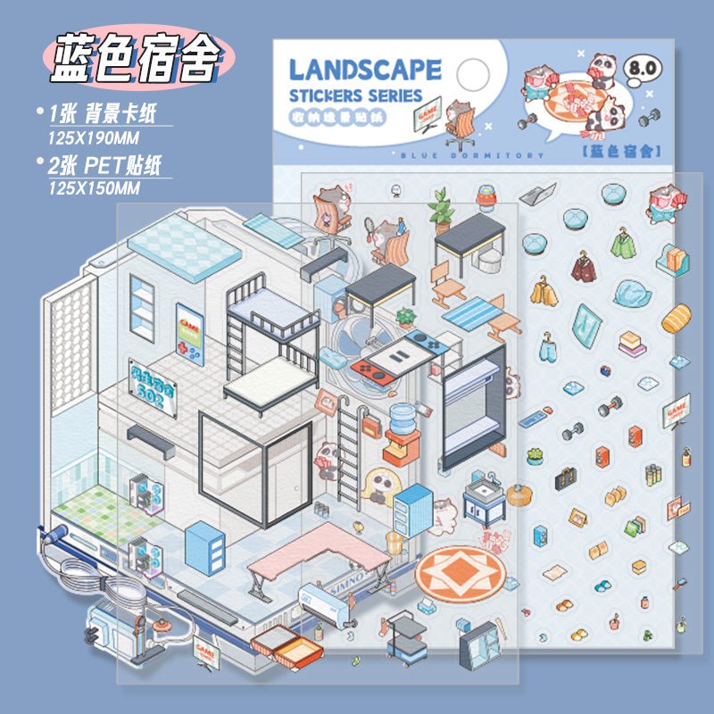 Kék kollégium - matricajelenet Simno 1 darabos kirakó puzzle (SN-6941776325574) - puzzlegarden