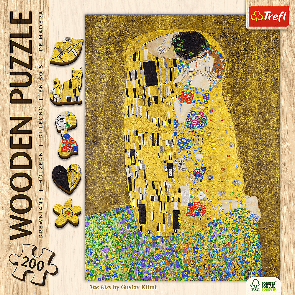 Klimt - A Csók - FA Kirakó! Trefl Wood Craft 200 darabos kirakó puzzle (TR-20247 5900511202472) - puzzlegarden