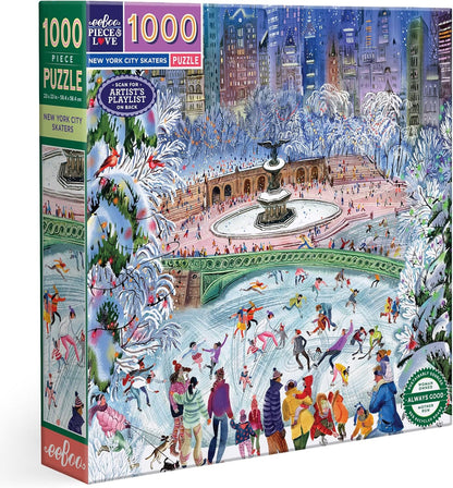 Korcsolyázók New Yorkban Eeboo 1000 darabos kirakó puzzle (EB-PZT743) - puzzlegarden