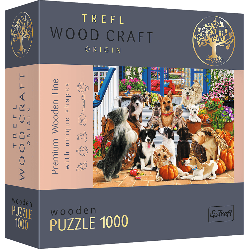 Kutyabarátok - Fa kirakó Trefl Wood Craft 1000 darabos kirakó puzzle (TR - 20149 5900511201499) - puzzlegarden