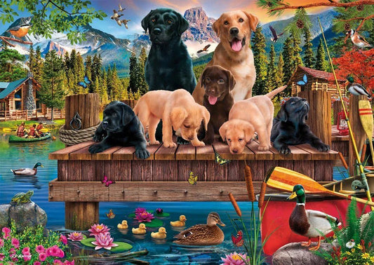 Kutyacsalád a Tónál Schmidt Spiele 1000 darabos kirakó puzzle (SCH-59778) - puzzlegarden
