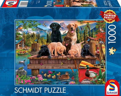 Kutyacsalád a Tónál Schmidt Spiele 1000 darabos kirakó puzzle (SCH - 59778 4001504597788) - puzzlegarden