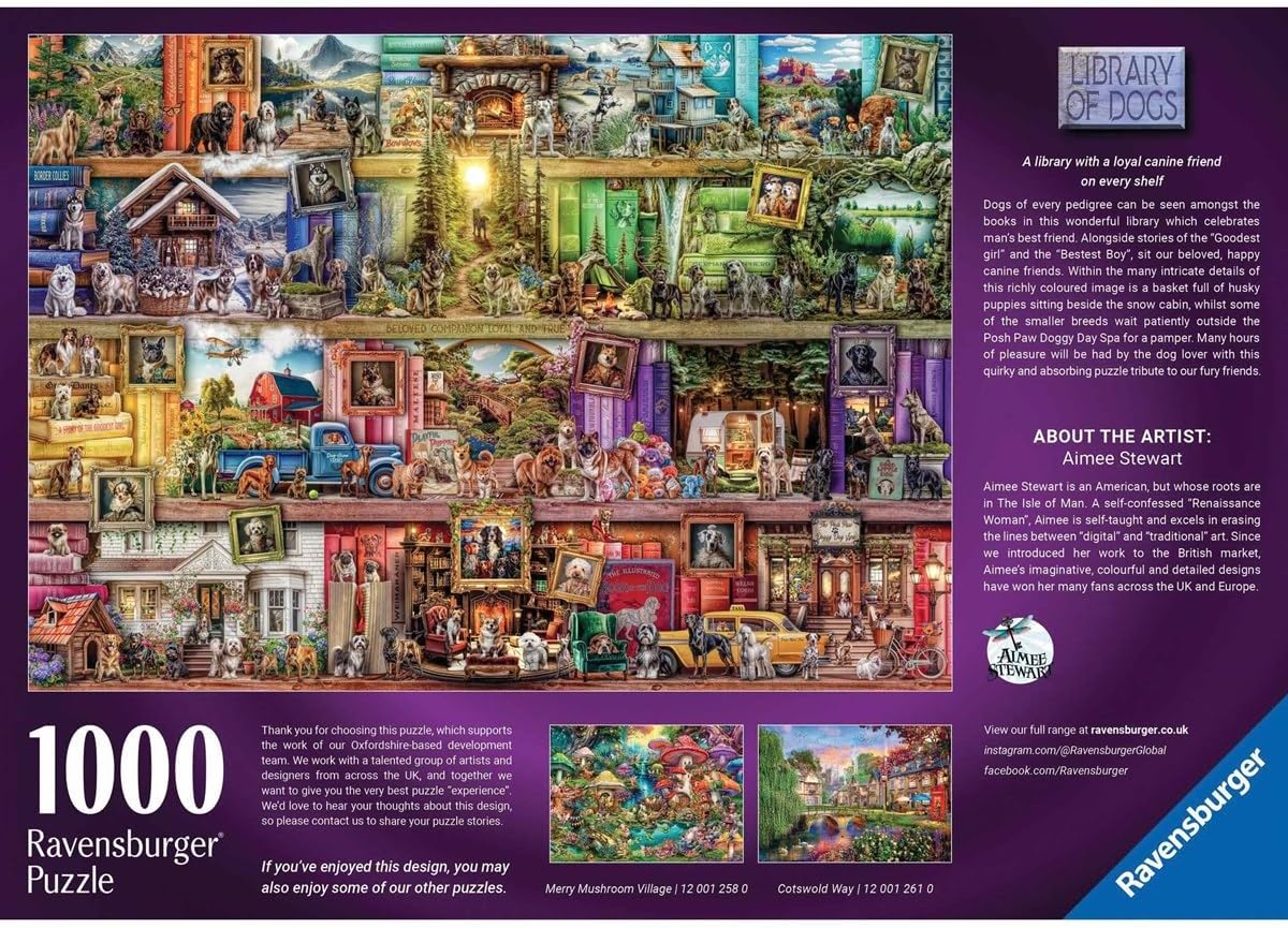 Kutyakönyvtár Ravensburger 1000 darabos kirakó puzzle (RA - 12001259 4005555012597) - puzzlegarden