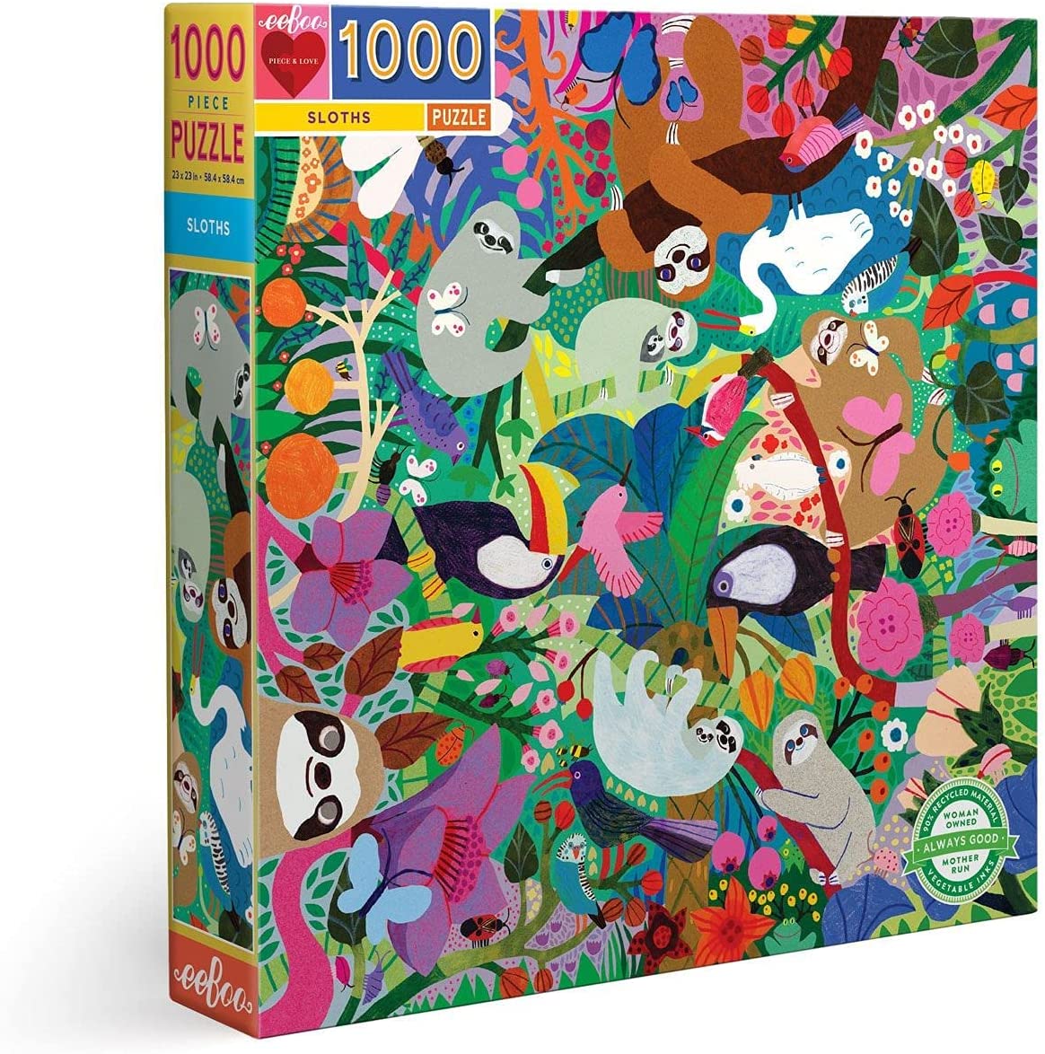 Lajhárok Eeboo 1000 darabos kirakó puzzle (EB-PZTSLO 689196508080) - puzzlegarden