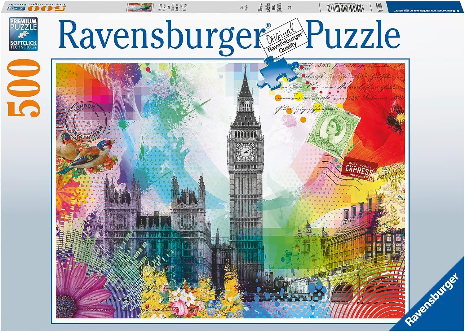 London Képeslap Ravensburger 500 darabos kirakó puzzle (RA-16986 4005556169863) - puzzlegarden