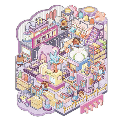 Maciálom - gyár - matricajelenet Simno 1 darabos kirakó puzzle (SN-6941776325215) - puzzlegarden