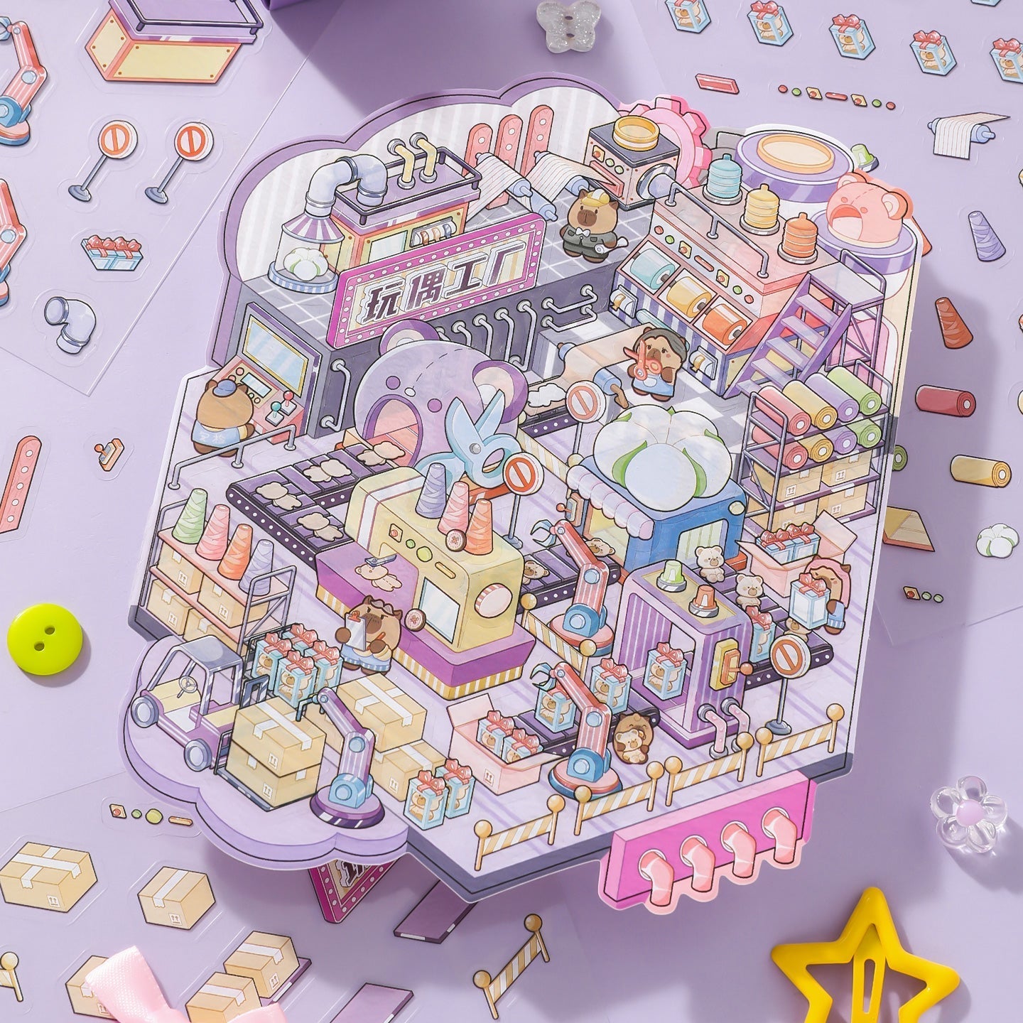 Maciálom - gyár - matricajelenet Simno 1 darabos kirakó puzzle (SN-6941776325215) - puzzlegarden