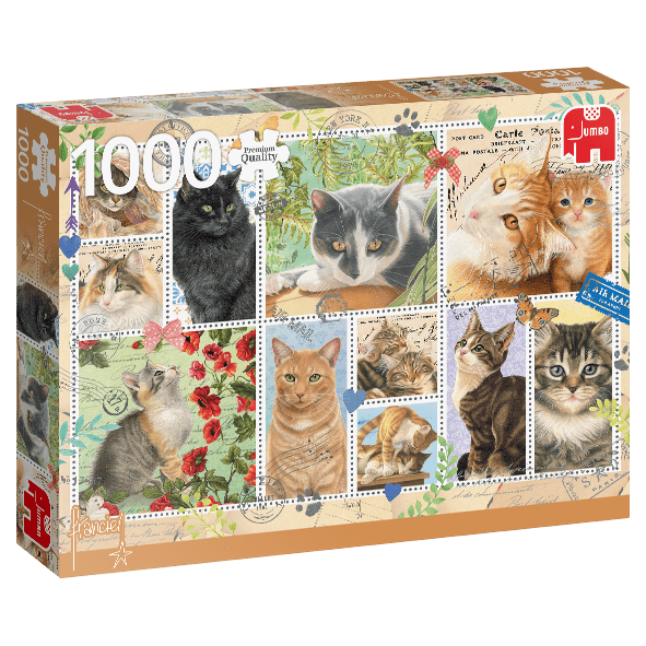 Macska Bélyegek Jumbo 1000 darabos kirakó puzzle (JU-18813 8710126188132) - puzzlegarden