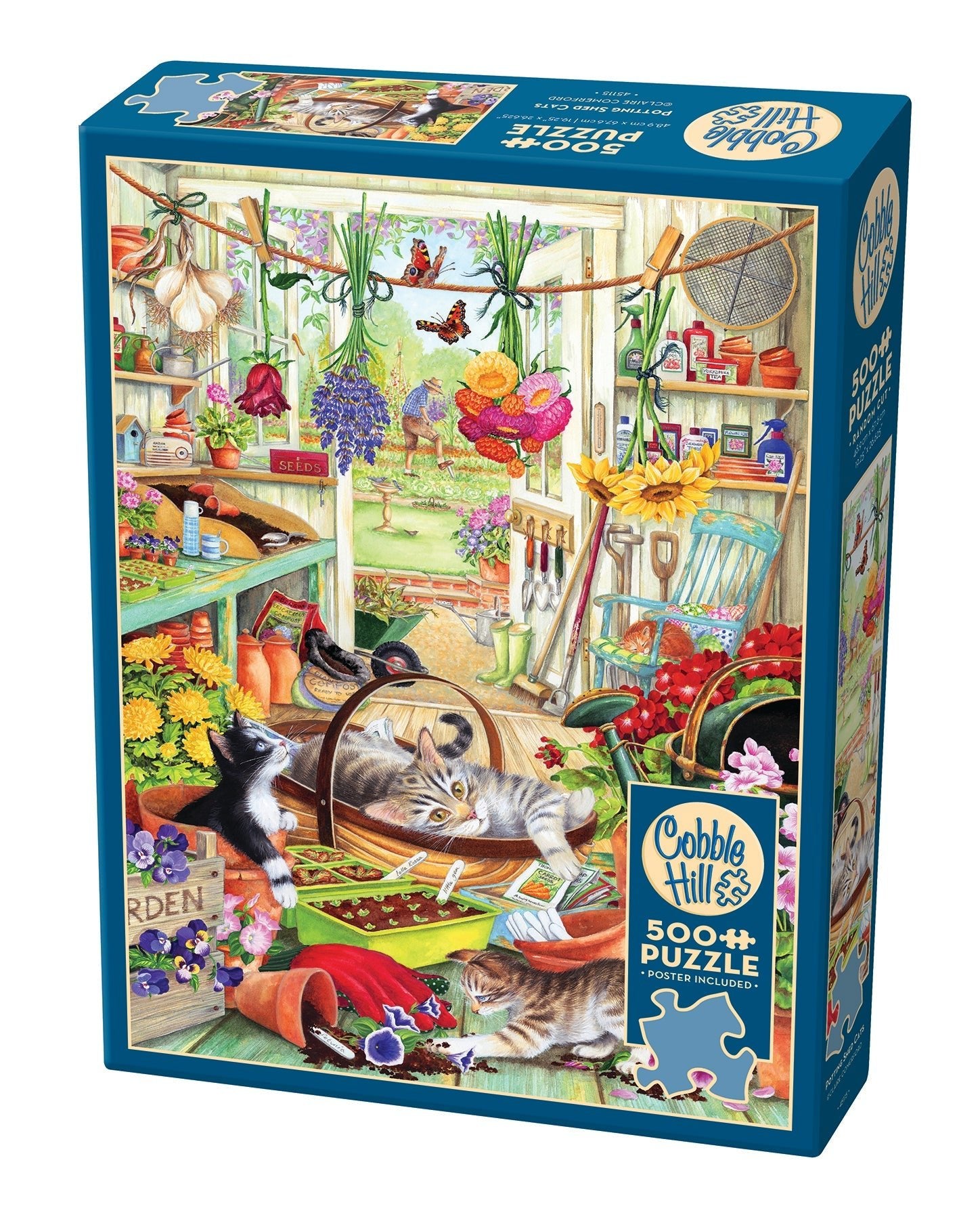 Macskák a kerti fészerben Cobble Hill 500 darabos kirakó puzzle (CH - 45115) - puzzlegarden