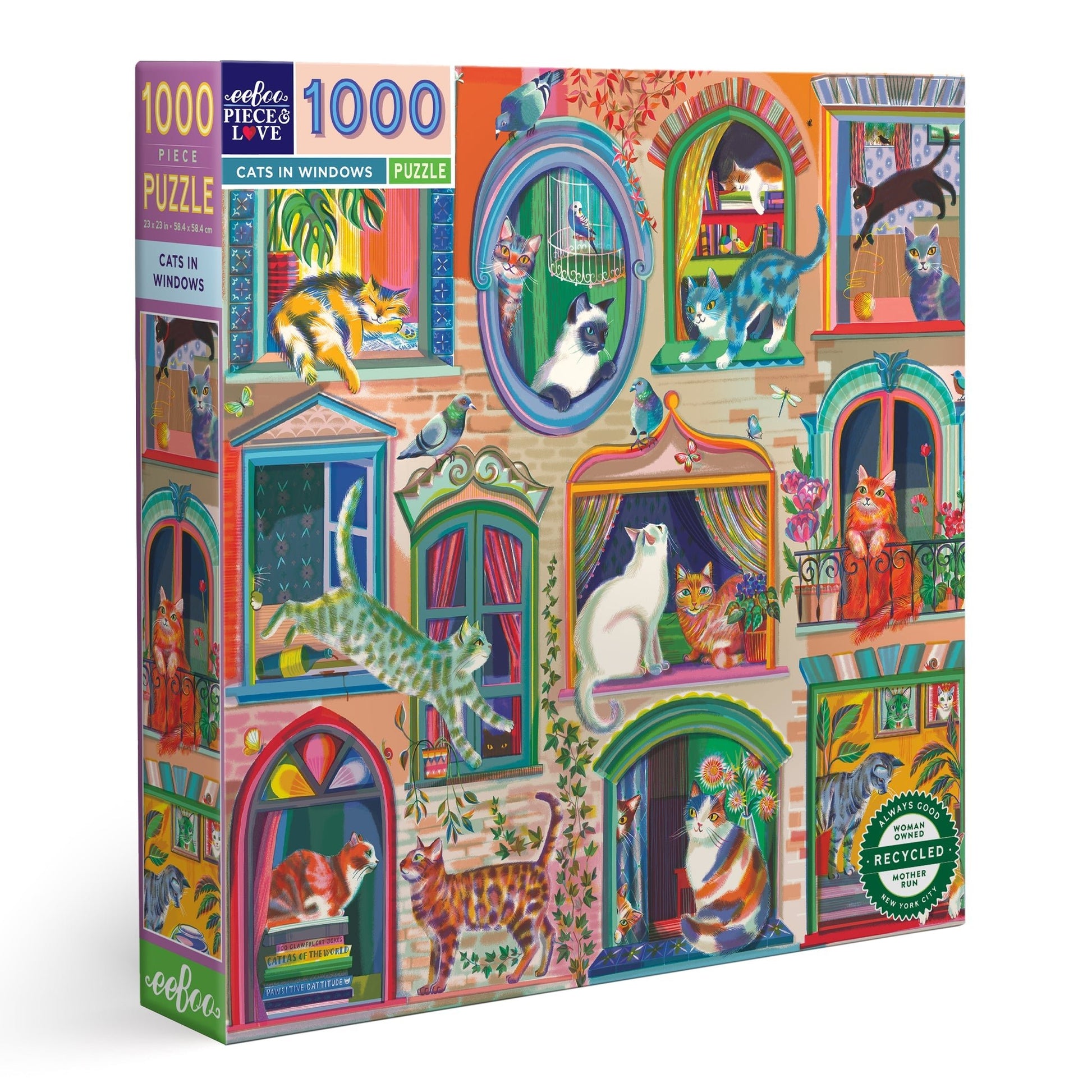 Macskák az ablakban Eeboo 1000 darabos kirakó puzzle (EB-PZTCIW 689196514616) - puzzlegarden