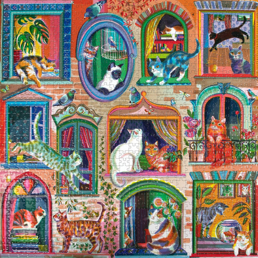 Macskák az ablakban Eeboo 1000 darabos kirakó puzzle (EB - PZTCIW) - puzzlegarden