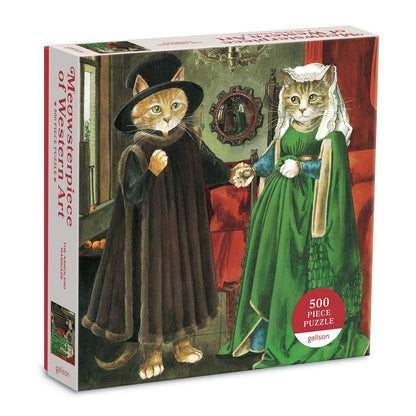 Macskaművészet - Arnolfini házaspár Galison 500 darabos kirakó puzzle (GA-M052421N 9780735367555) - puzzlegarden