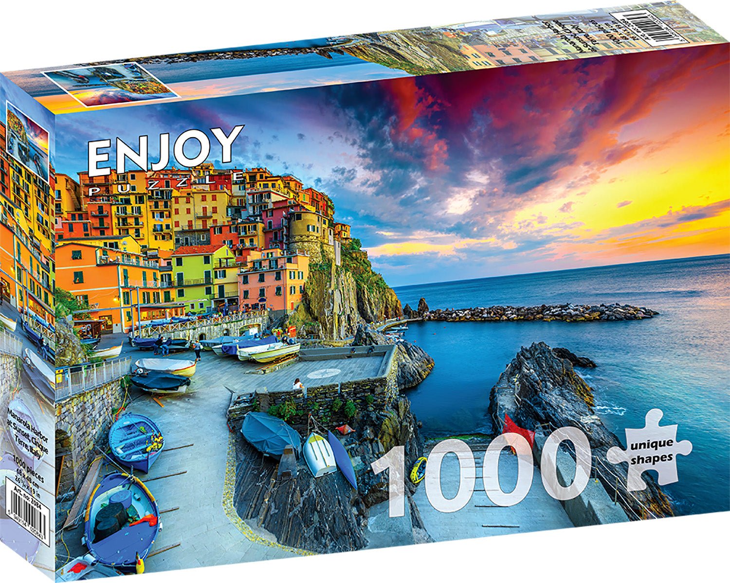 Manarola Kikötő Alkonyatkor Cinque Terre, Olaszország ENJOY 1000 darabos kirakó puzzle (EN-2084 5949194020843) - puzzlegarden