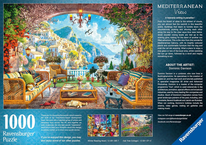 Mediterrán terasz kilátással Ravensburger 1000 darabos kirakó puzzle (RA-12001576) - puzzlegarden