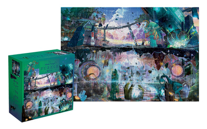 Metálfényű fantázia – Titokzatos város Interdruk 500 darabos kirakó puzzle (ID-PUZ500MFMC) - puzzlegarden