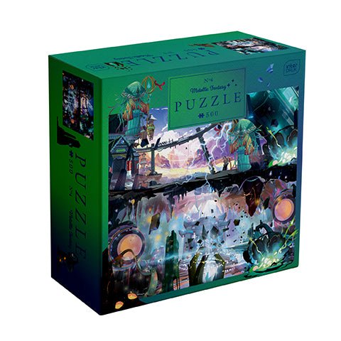 Metálfényű fantázia – Titokzatos város Interdruk 500 darabos kirakó puzzle (ID-PUZ500MFMC) - puzzlegarden