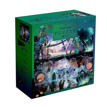 Metálfényű fantázia – Titokzatos város Interdruk 500 darabos kirakó puzzle (ID-PUZ500MFMC) - puzzlegarden