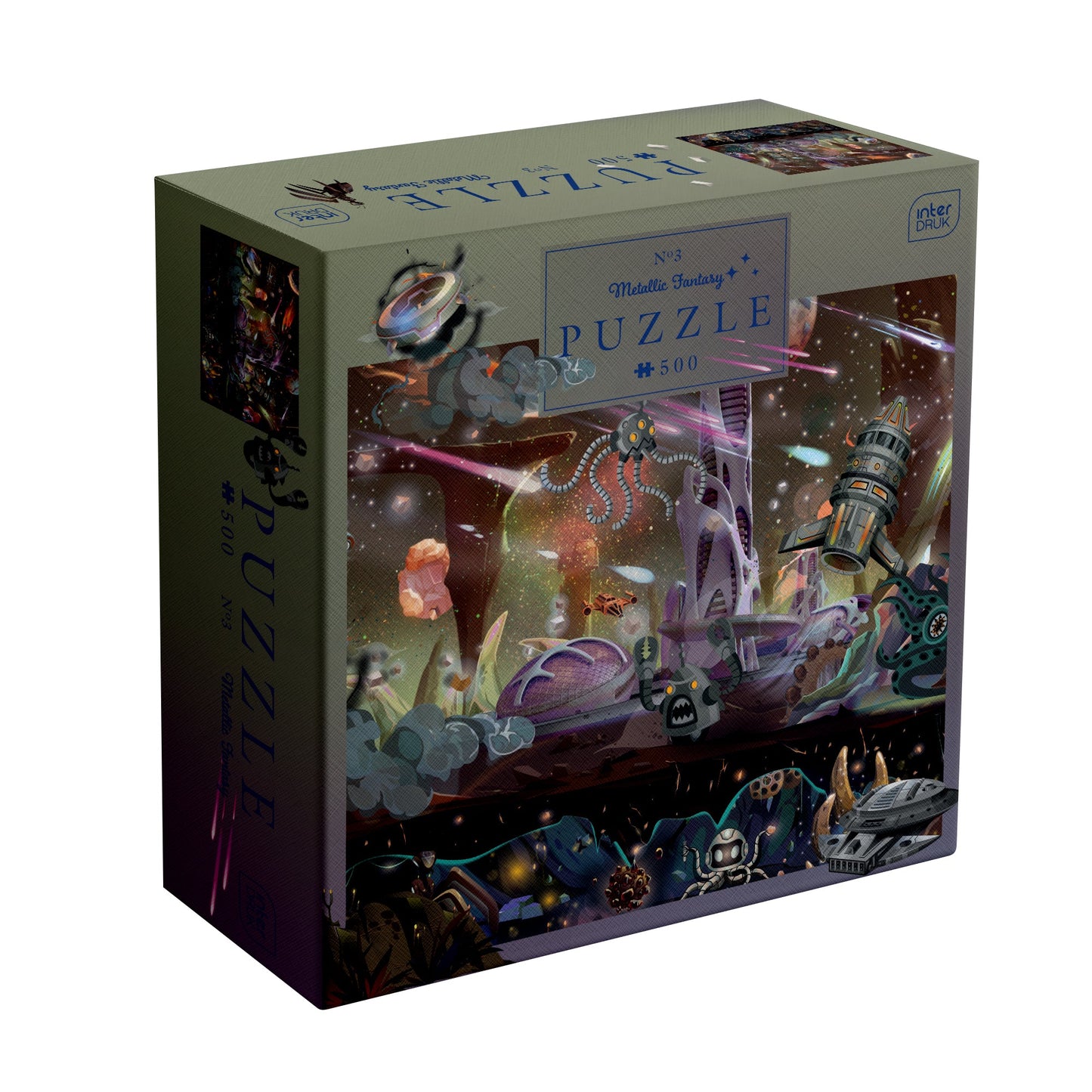 Metálfényű fantázia – Űrküldetés Interdruk 500 darabos kirakó puzzle (ID-PUZ500MFSQ) - puzzlegarden