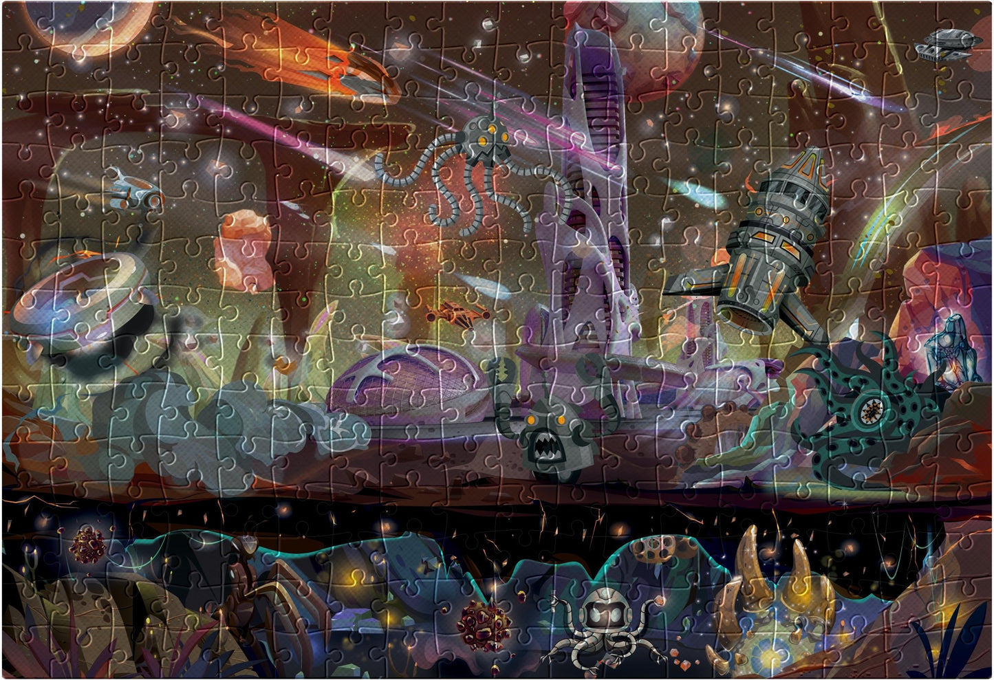 Metálfényű fantázia – Űrküldetés Interdruk 500 darabos kirakó puzzle (ID-PUZ500MFSQ) - puzzlegarden