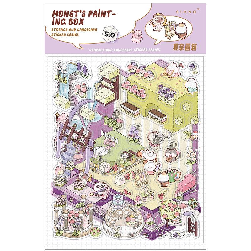 Monet festőládája - matricajelenet Simno 1 darabos kirakó puzzle (SN-6941776320791) - puzzlegarden