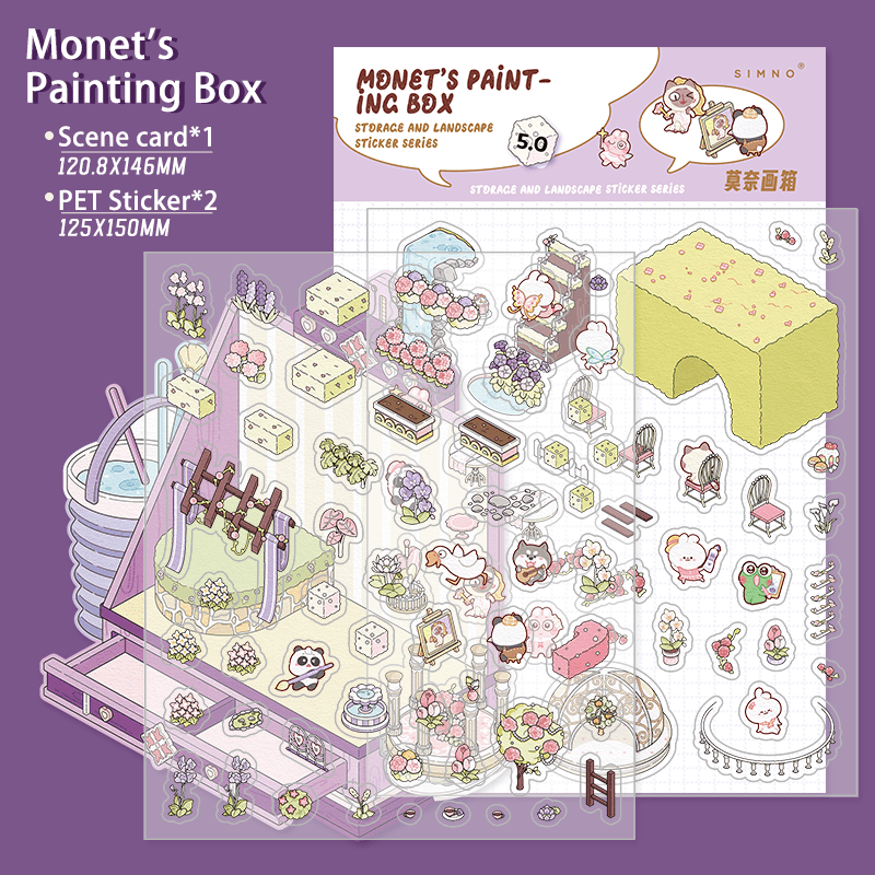 Monet festőládája - matricajelenet Simno 1 darabos kirakó puzzle (SN-6941776320791) - puzzlegarden