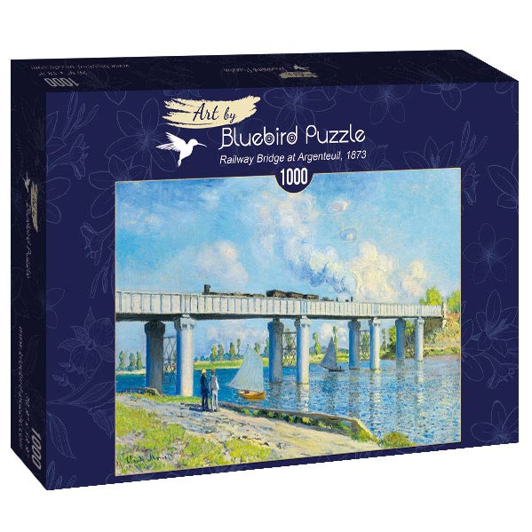 Monet -Vasúti híd Argenteuil-ben Bluebird 1000 darabos kirakó puzzle (BB-60038 3663384600388) - puzzlegarden