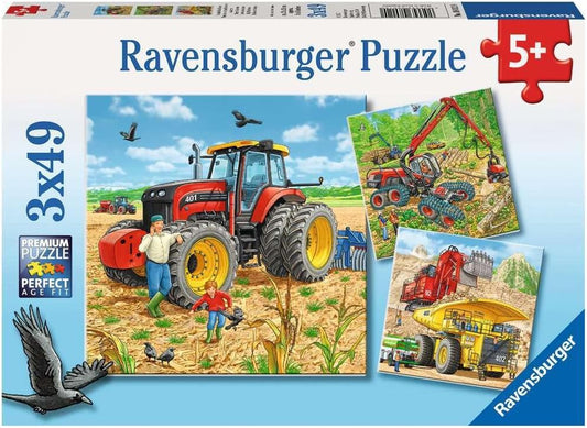 Munkagépek - 3x49 Ravensburger 49 darabos kirakó puzzle (RA - 08012) - puzzlegarden