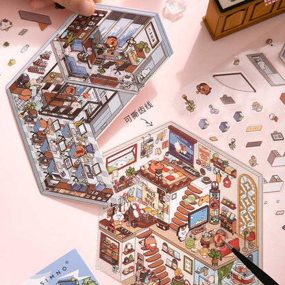 Munkanapló - matricajelenet Simno 2 darabos kirakó puzzle (SN-6941776322023) - puzzlegarden