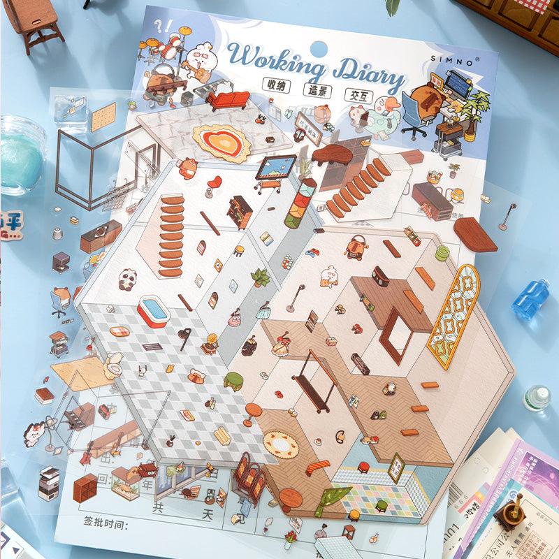 Munkanapló - matricajelenet Simno 2 darabos kirakó puzzle (SN-6941776322023) - puzzlegarden