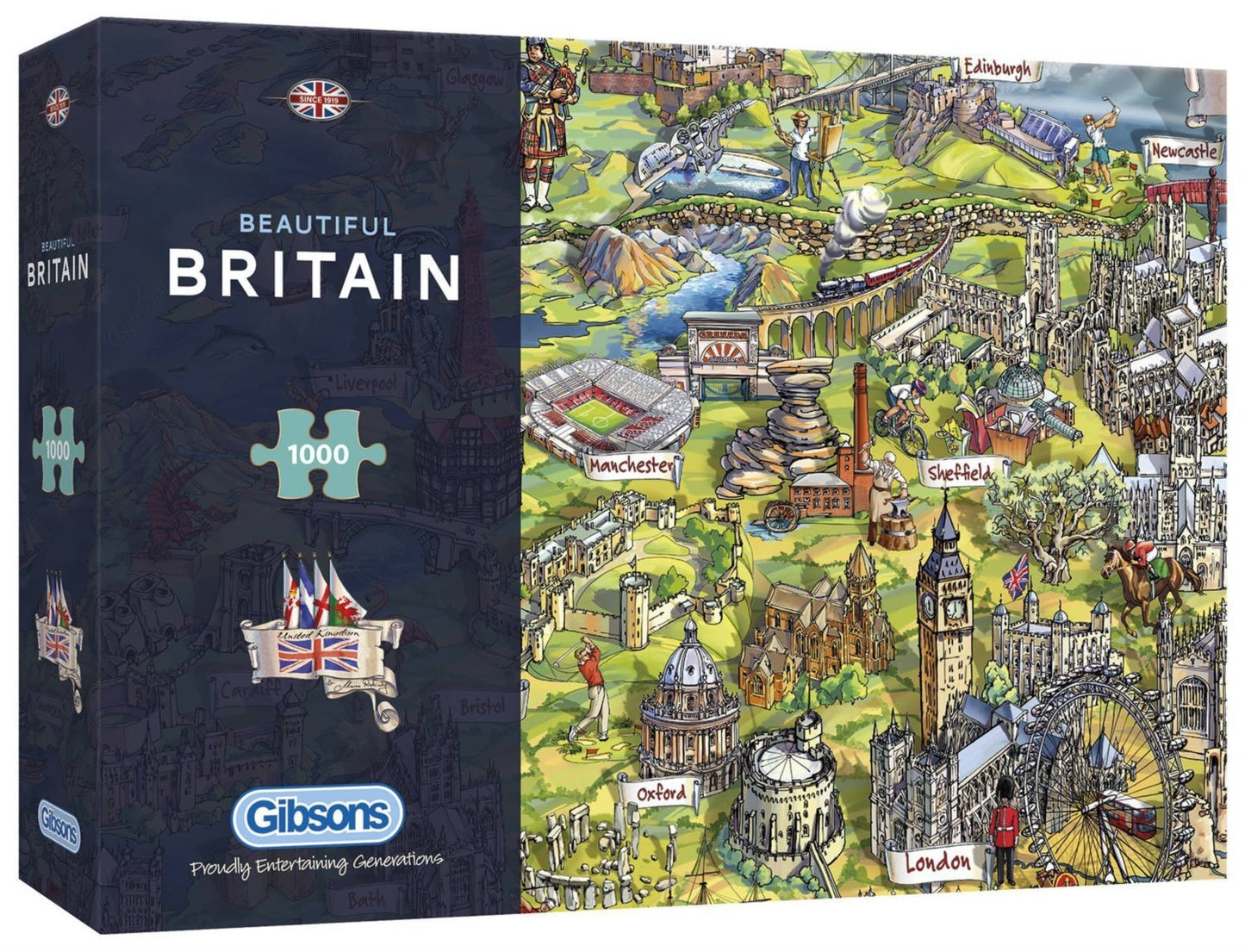 Nagy-Britannia Nevezetességei Gibsons 1000 darabos kirakó puzzle (G-G7080 5012269070804) - puzzlegarden