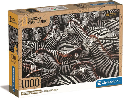 National Geographic Collection - Zebrák Clementoni 1000 darabos kirakó puzzle (CL-39729 8005125397297) - puzzlegarden