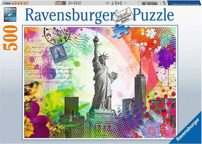 New York Képeslap Ravensburger 500 darabos kirakó puzzle (RA-17379 4005556173792) - puzzlegarden