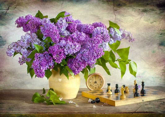 Orgona csokor Sakktáblával Enjoy 1000 darabos kirakó puzzle (EN - 1338) - puzzlegarden