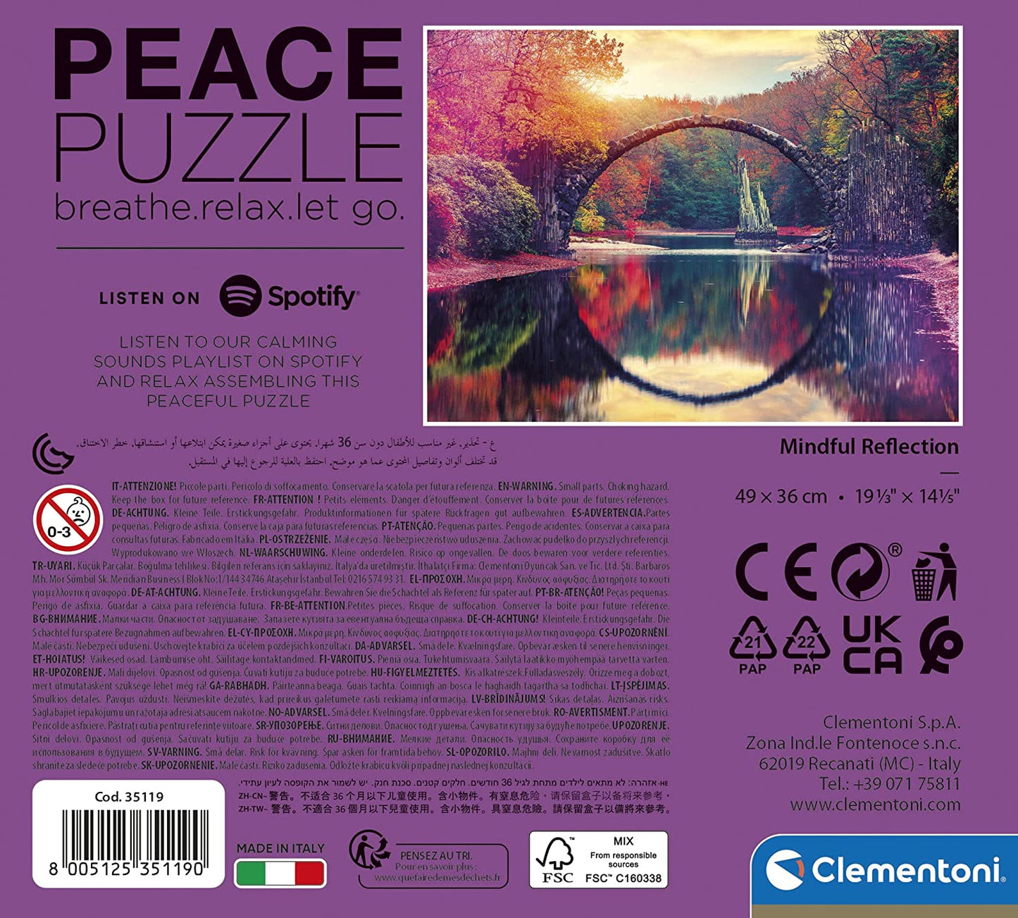 Peace Puzzle - Békés Nyugalom Clementoni 500 darabos kirakó puzzle (CL-35119 8005125351190) - puzzlegarden