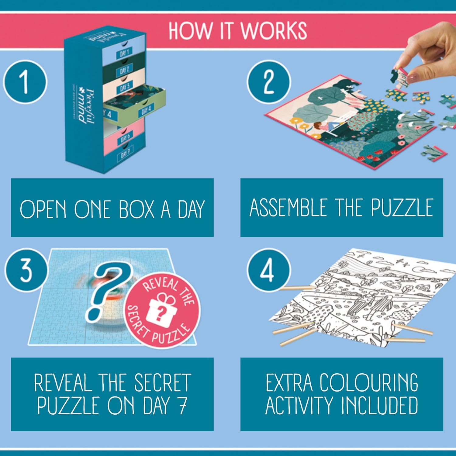 Pieceful mind – Egy darabka természet – 6x54 Jumbo 54 darabos kirakó puzzle (JU - 1110100681) - puzzlegarden