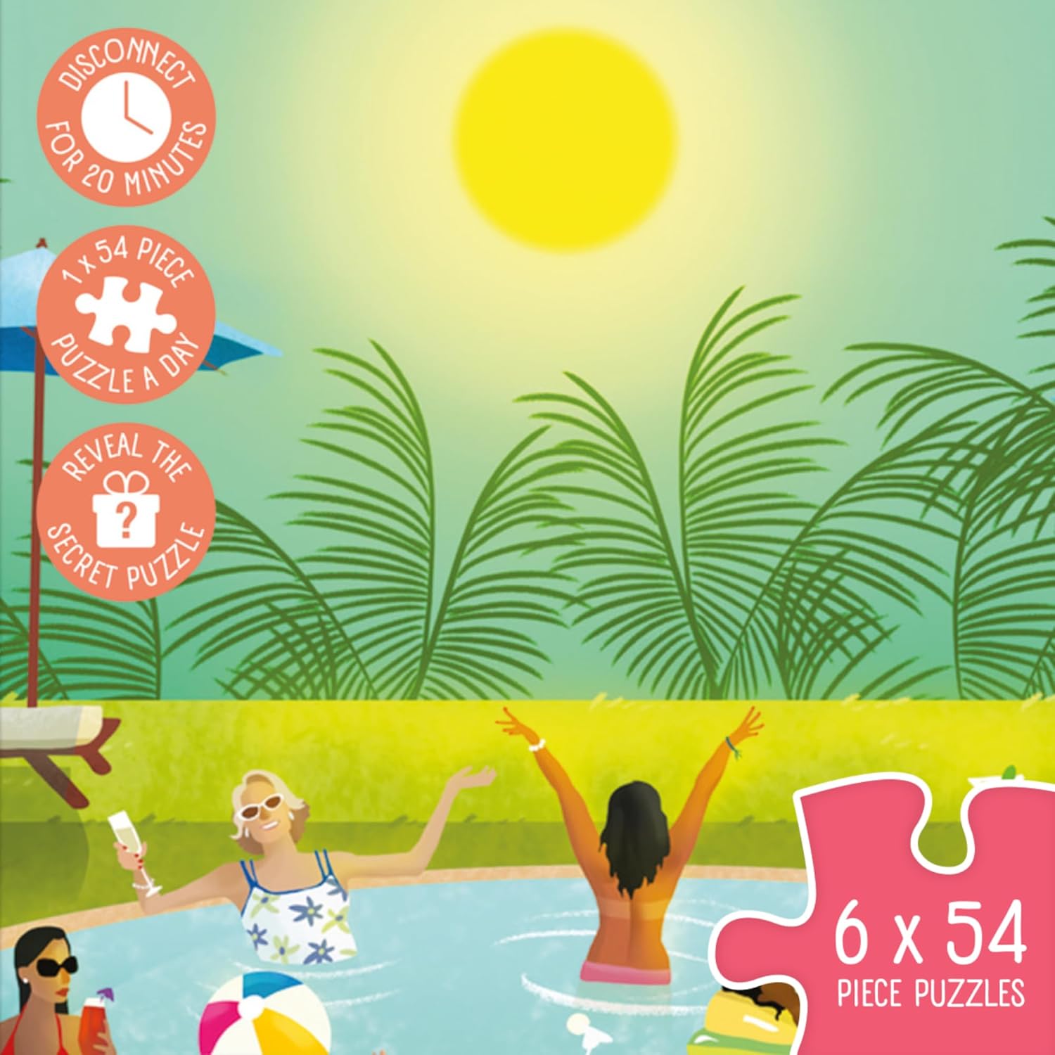 Pieceful mind – Szánj időt magadra – 6x54 Jumbo 54 darabos kirakó puzzle (JU - 1110100682) - puzzlegarden