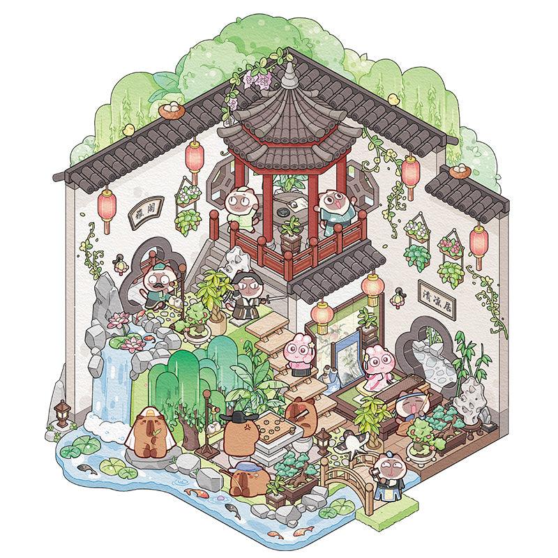 Pihenőkert - matricajelenet Simno 1 darabos kirakó puzzle (SN-6941776321101) - puzzlegarden