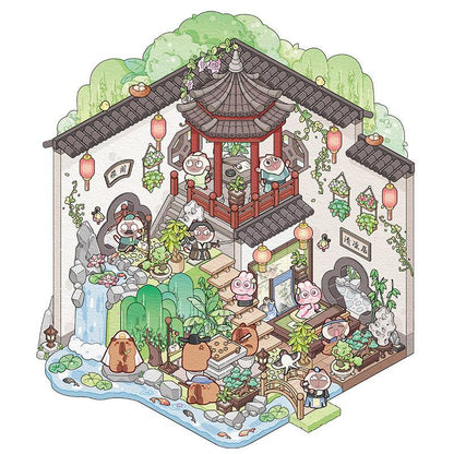 Pihenőkert - matricajelenet Simno 1 darabos kirakó puzzle (SN-6941776321101) - puzzlegarden