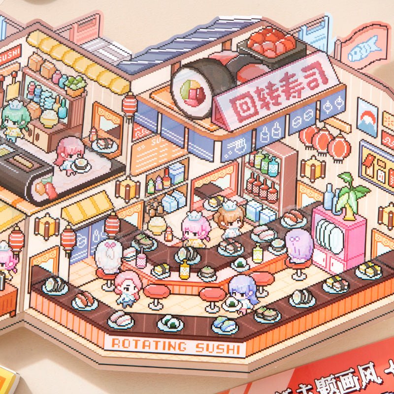 Pixel - sushi ház - matricajelenet Simno 1 darabos kirakó puzzle (SN-6941776322191) - puzzlegarden