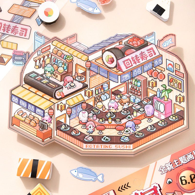 Pixel - sushi ház - matricajelenet Simno 1 darabos kirakó puzzle (SN-6941776322191) - puzzlegarden